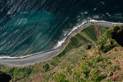 High angle view of sea waves