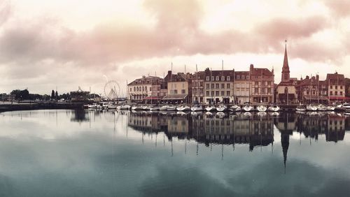 Reflection of buildings in water
