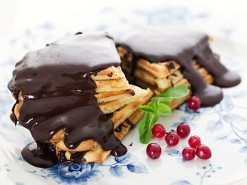 Close-up of dessert in plate