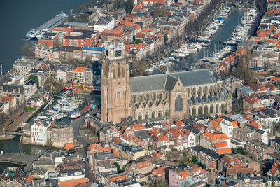 High angle view of cityscape