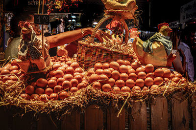 Various fruits for sale at market stall