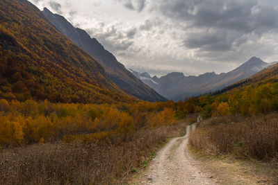 Scenic view of mountains against sky