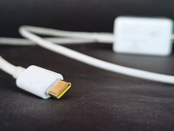 Close-up of laptop on table