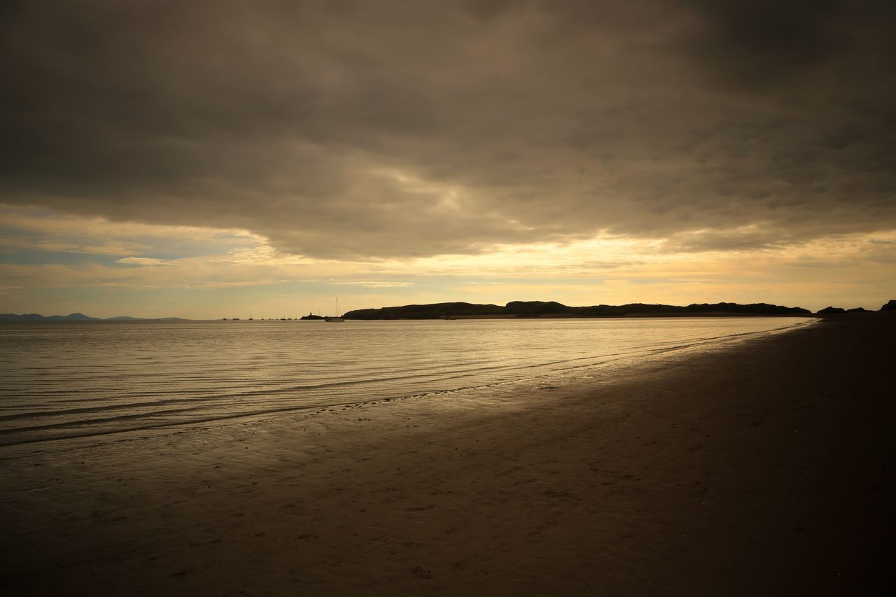 SCENIC VIEW OF BEACH DURING SUNSET