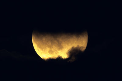 Low angle view of moon in sky