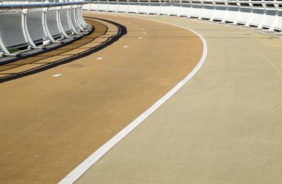 High angle view of empty road