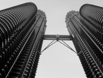 Low angle view of skyscrapers against sky