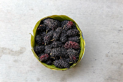 Directly above shot of fruit in bowl