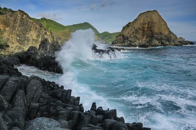 Rock formations in sea