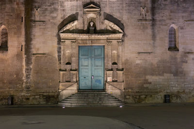 Closed door of old building