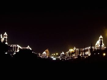 View of illuminated building at night