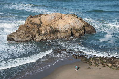 High angle view of sea shore