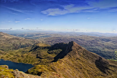 High angle view of landscape against sky