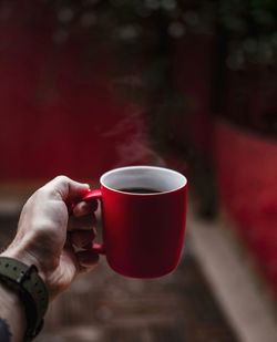 Midsection of coffee cup