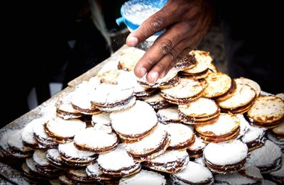 Close-up of man holding ice cream