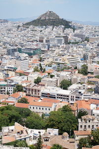 High angle shot of townscape