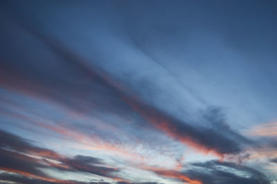 Low angle view of sky at sunset