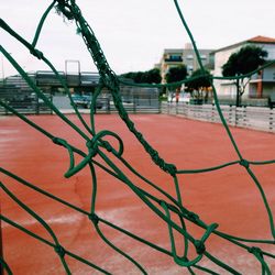 Chainlink fence against sky