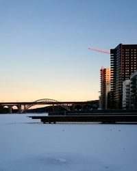 View of bridge against clear sky