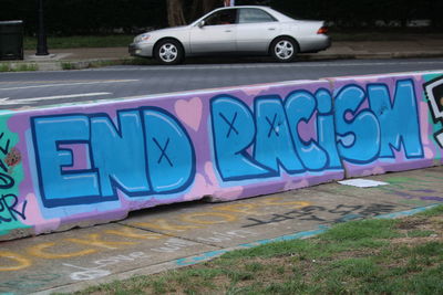 Information sign on street in city