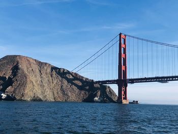 View of suspension bridge against sky