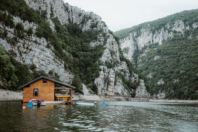 Scenic view of lake against mountain