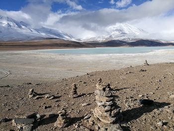 Scenic view of beach against sky