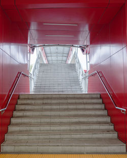Low angle view of staircase in subway
