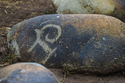 Close-up of stones on rock