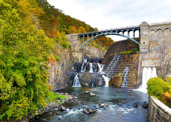 Bridge over river against sky