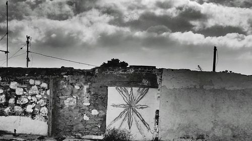 Low angle view of abandoned building