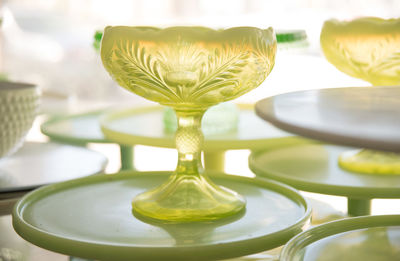 Close-up of drink served on table