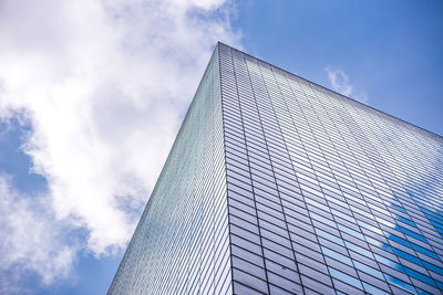 Low angle view of modern building against sky