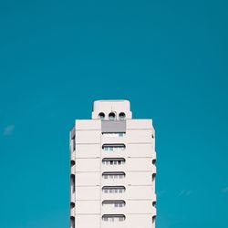 Close up of building against blue sky