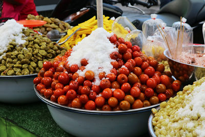 Fruits for sale at market stall