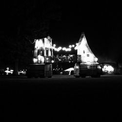 Illuminated building at night