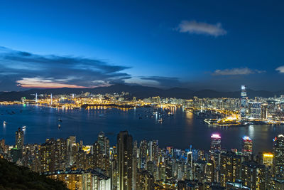 Iconic view of hong kong from victoria peak at night