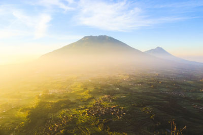 Scenic view of mountains against sky