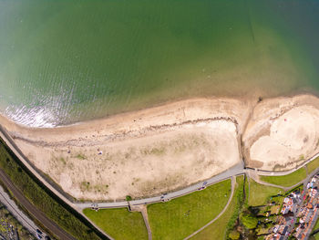 High angle view of beach