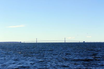 Distant view of bridge over sea
