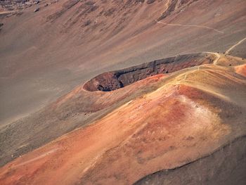 High angle view of hole on mountain