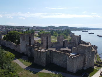 View of castle against cloudy sky