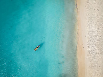 High angle view of people on beach