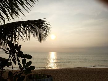 Scenic view of sea at sunset