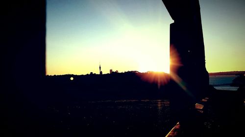 Silhouette of man at sunset