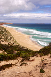 Scenic view of beach against sky