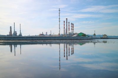 Reflection of oil and gas refinery