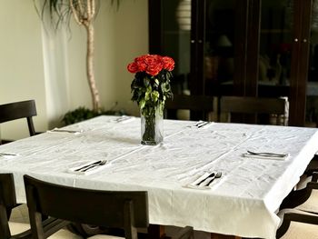 Close-up of place setting on table at home