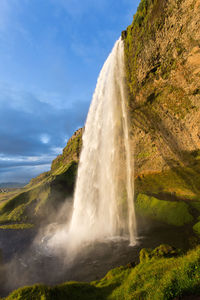 Scenic view of waterfall