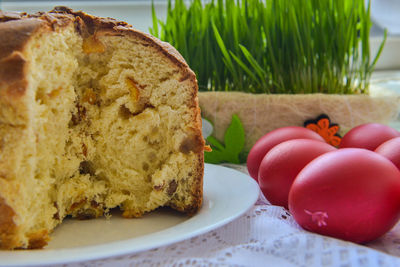 Close-up of cake on table